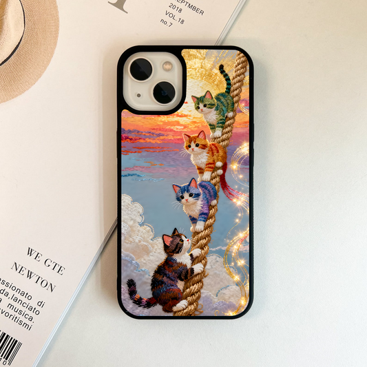 Cats Dreamy Sunset Glass Case