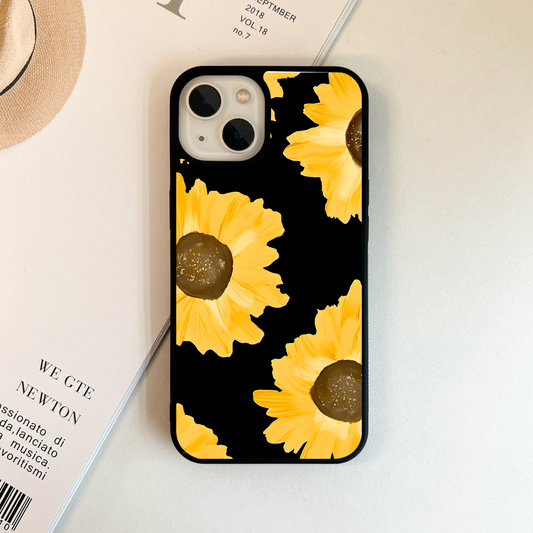 Bold Sunflowers Glow Glass Case