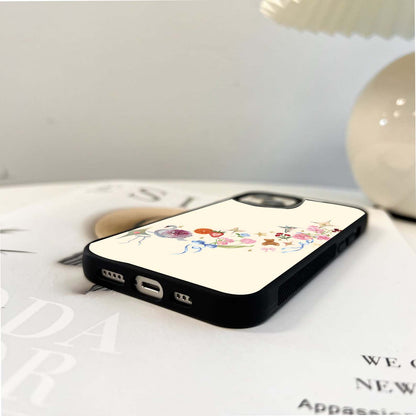 Whimsical Garden Collage Glass Case