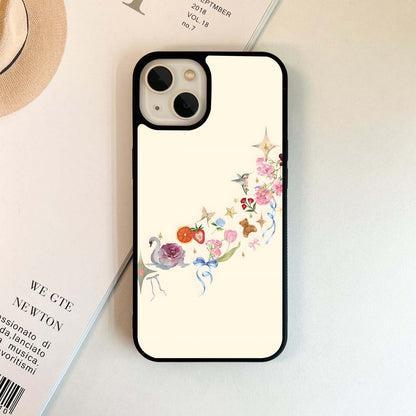 Whimsical Garden Collage Glass Case