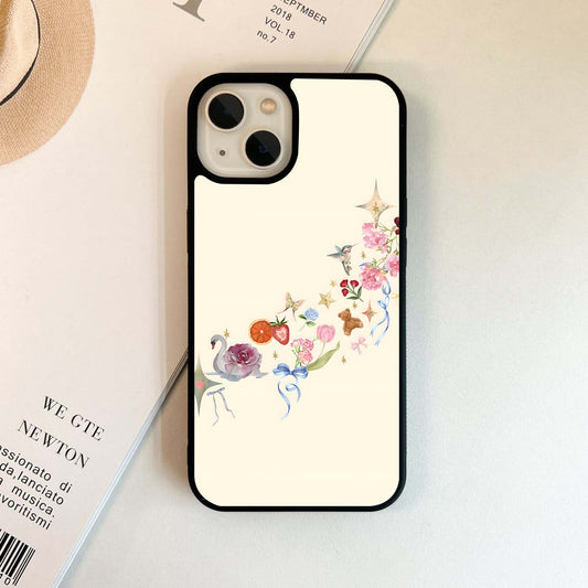 Whimsical Garden Collage Glass Case