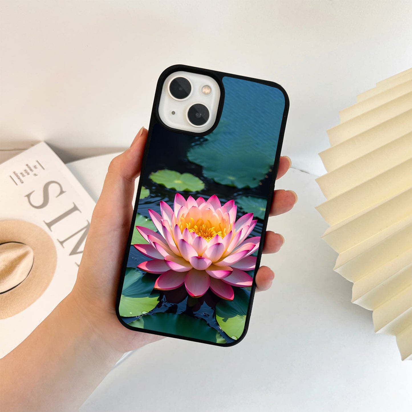 National Lotus Flower Glass Case