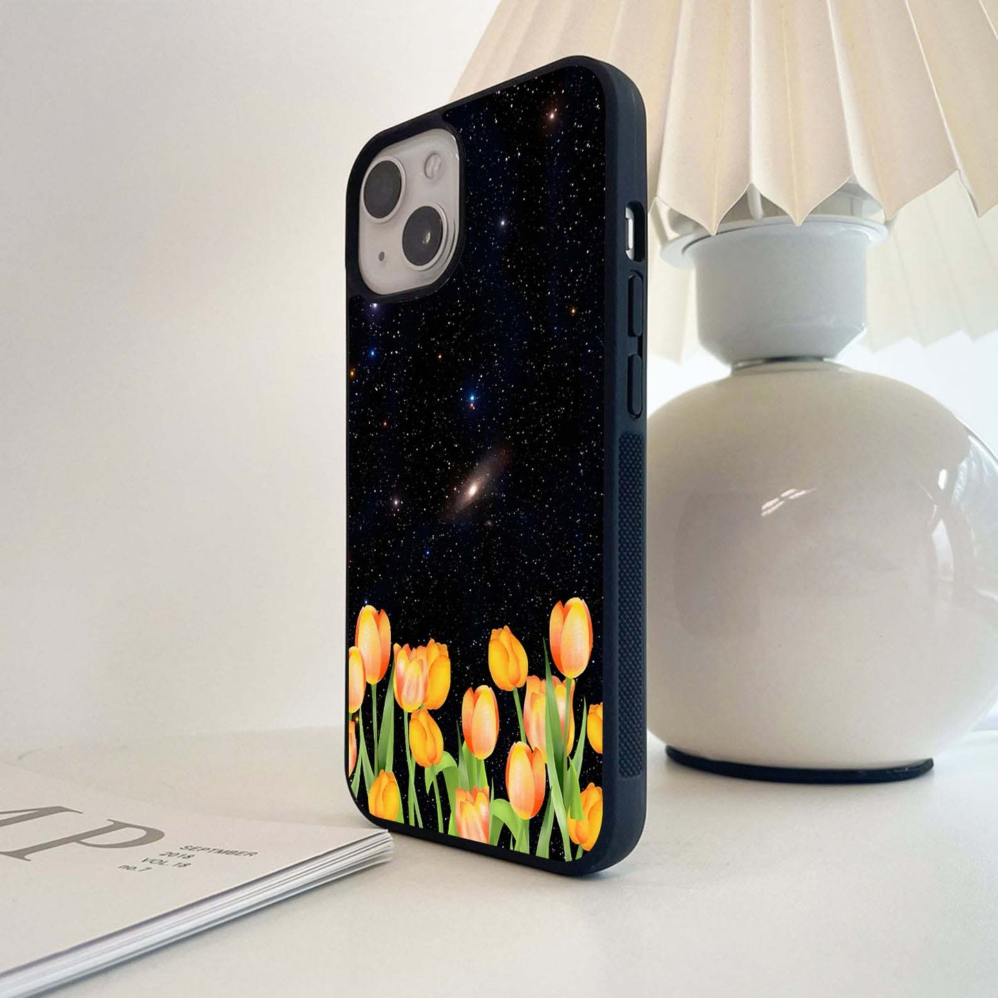 Cosmic Tulip Glow Glass Case