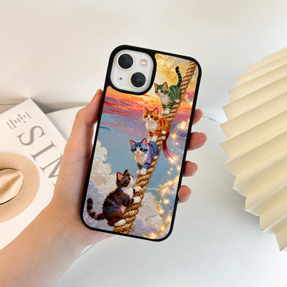 Cats Dreamy Sunset Glass Case