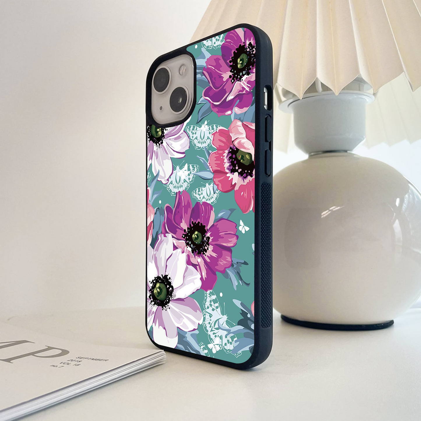 Folik Flower Pattern Glass Case