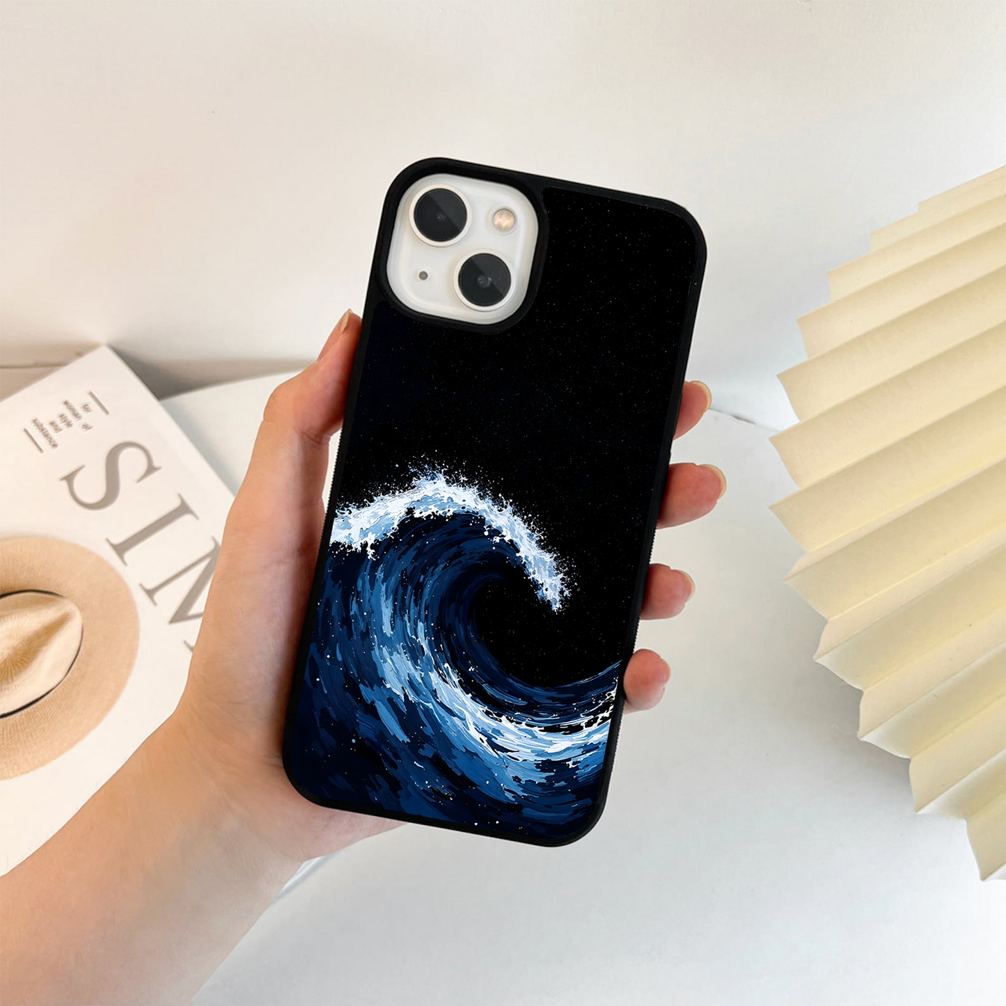 Midnight Ocean Tide Glass Case