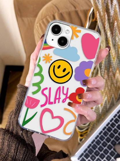 Aesthetic Smily Pattern Clear Silicon Cover