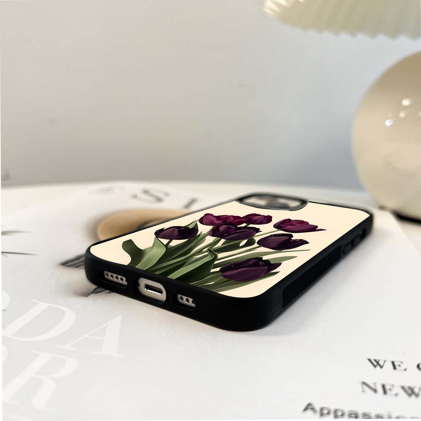 Midnight Velvet Tulip Glass Case