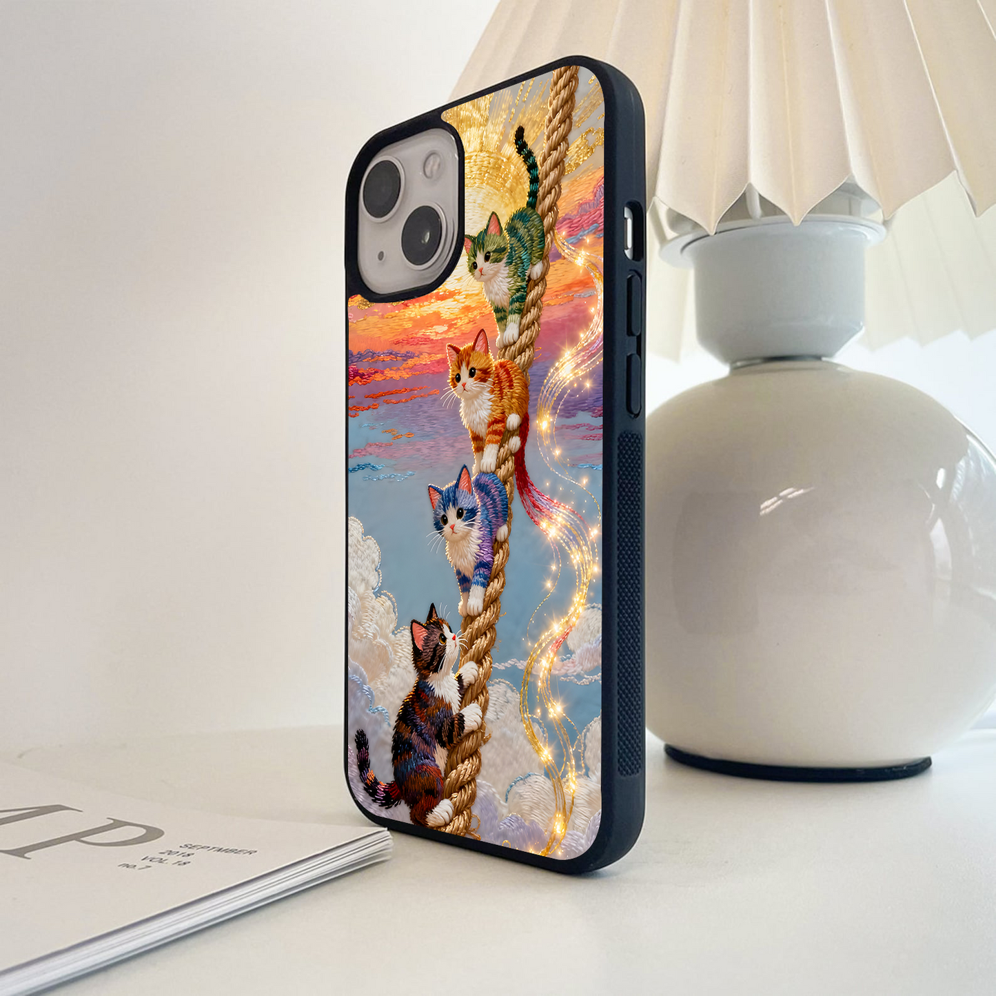 Cats Dreamy Sunset Glass Case