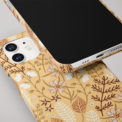 Multiple Flowers- Yellow Slim Case Cover With Same Design Holder