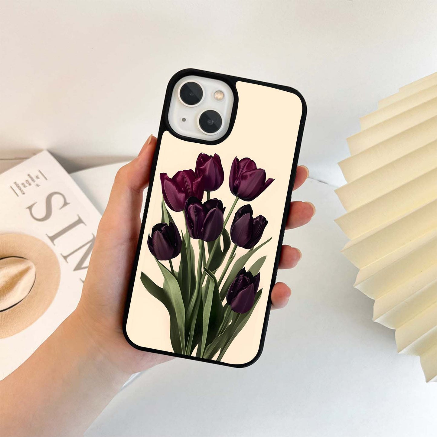 Midnight Velvet Tulip Glass Case