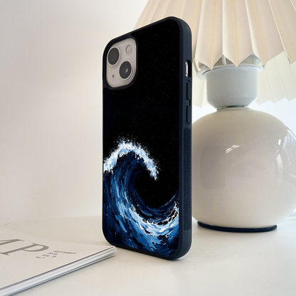 Midnight Ocean Tide Glass Case