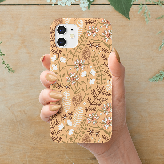 Multiple Flowers- Yellow Slim Case Cover With Same Design Holder