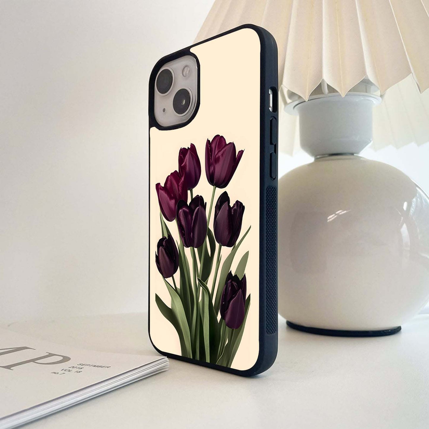 Midnight Velvet Tulip Glass Case