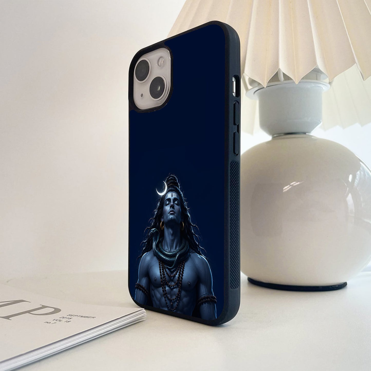 Serene Shiva Meditation Glass Case