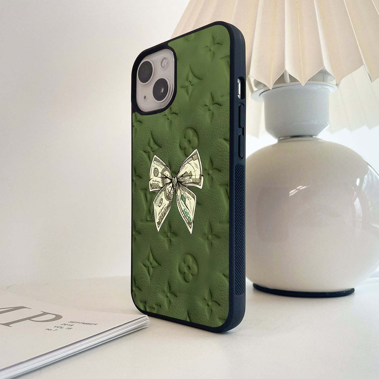 Money Bow LV Glass Case