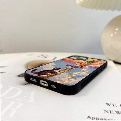 Cats Dreamy Sunset Glass Case