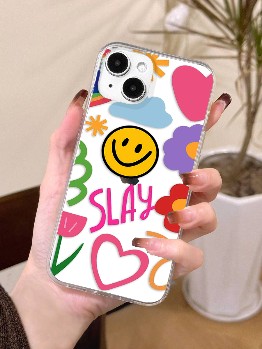 Aesthetic Smily Pattern Clear Silicon Cover