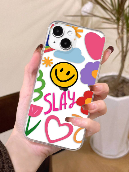 Aesthetic Smily Pattern Clear Silicon Cover