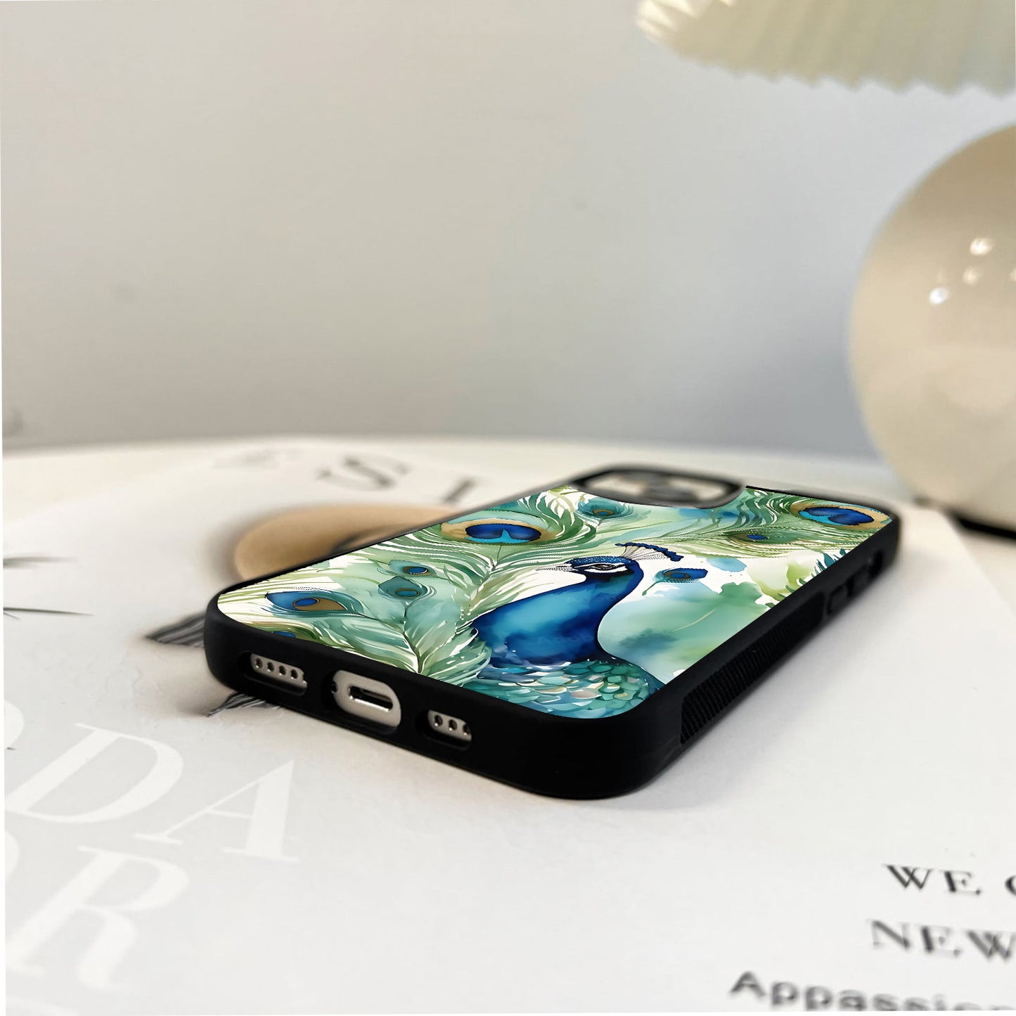 Peacock Animal Glass Case