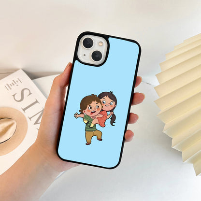 Naughty Sibling Trouble Glass Case