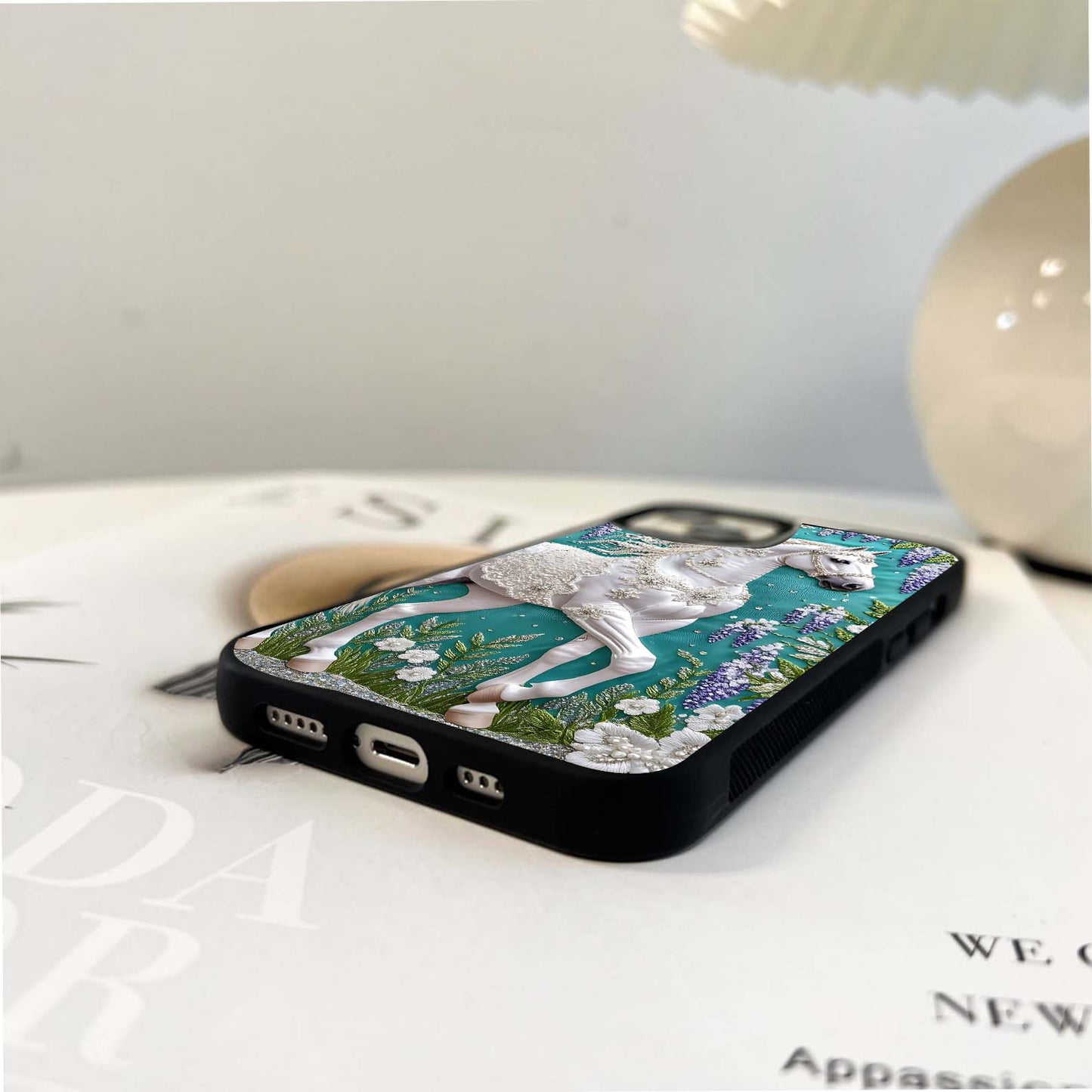 Majestic Floral Stallion Glass Case