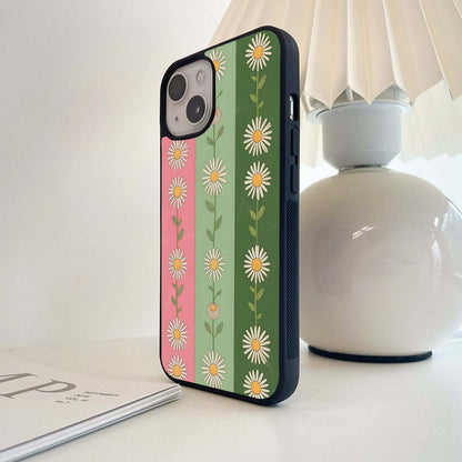 Daisy Stripes Glass Case