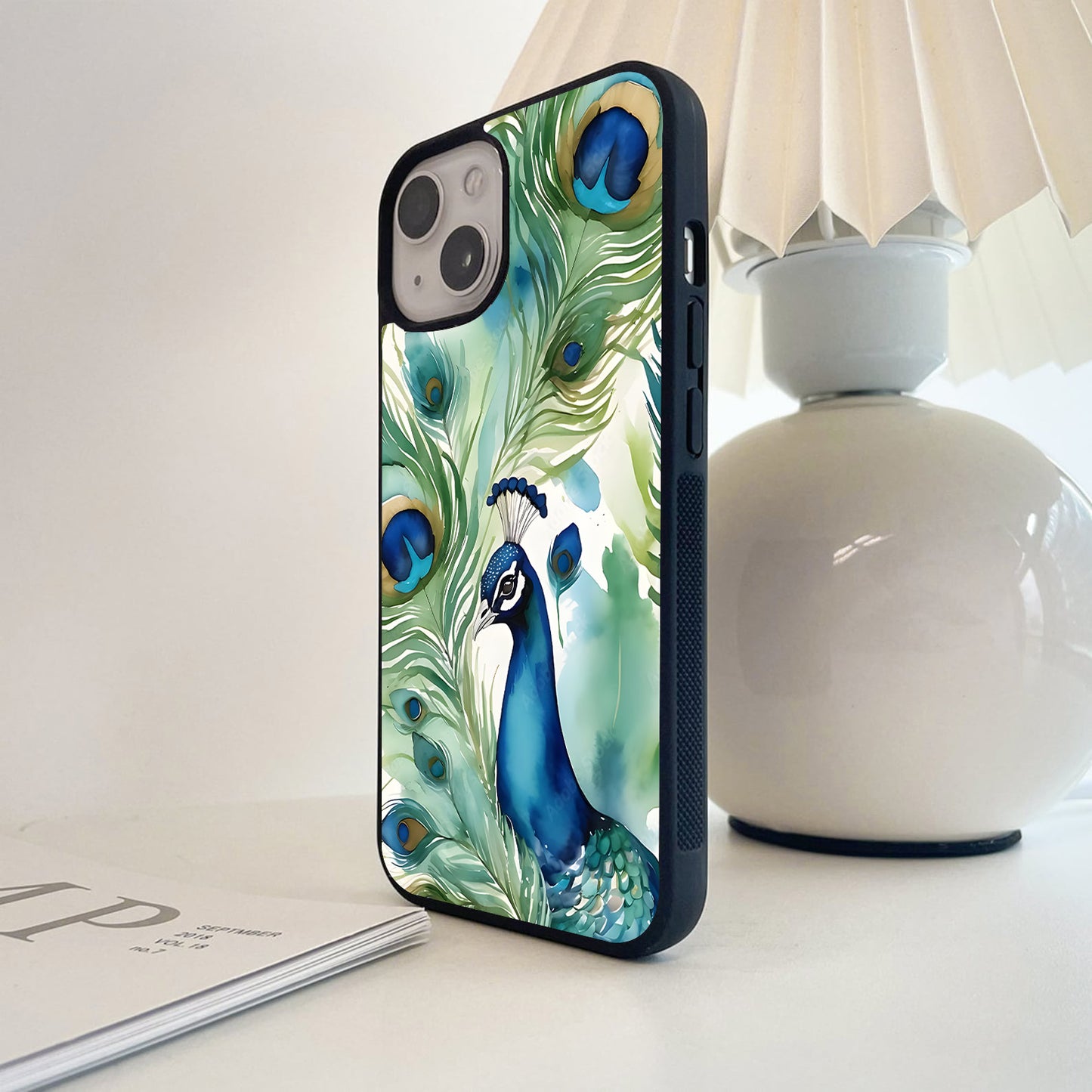 Peacock Animal Glass Case