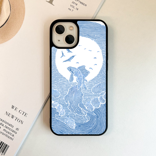Fish Jumping Moon Glass Case
