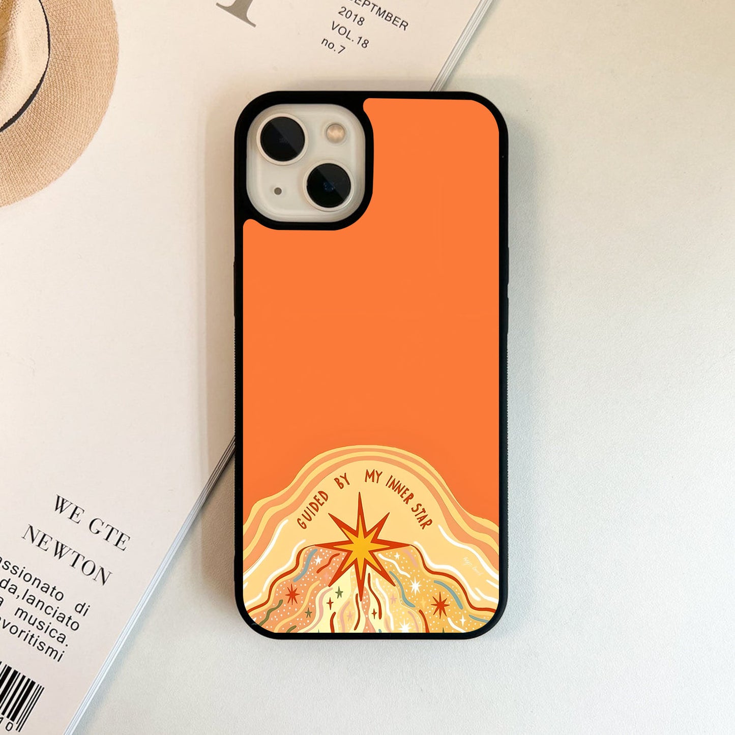 Inner Orange Retro  Quote Glass Case