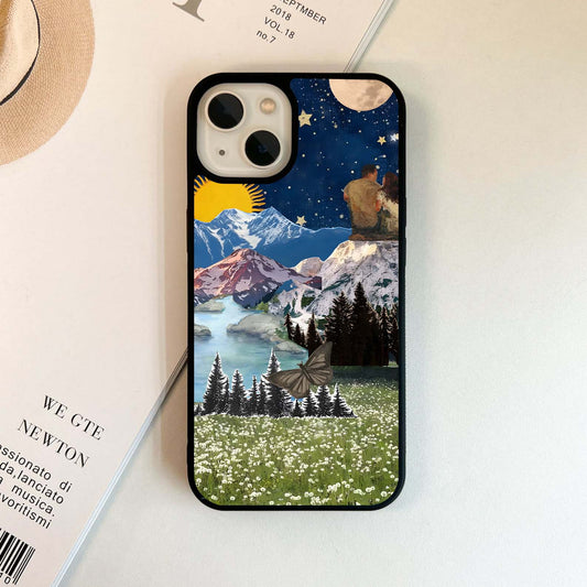 Couple under starry sky Glass Case