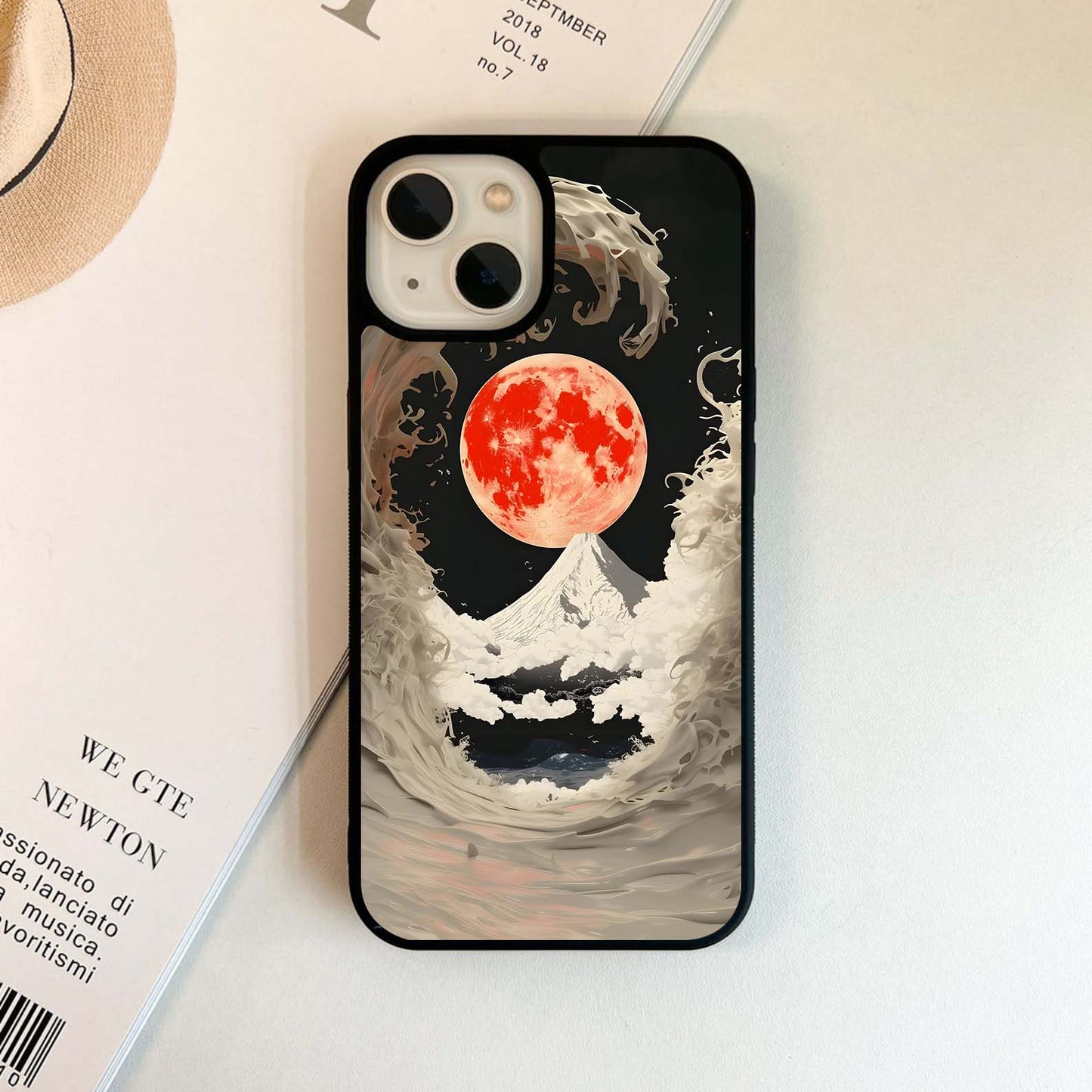 Crimson Moon Tide Glass Case