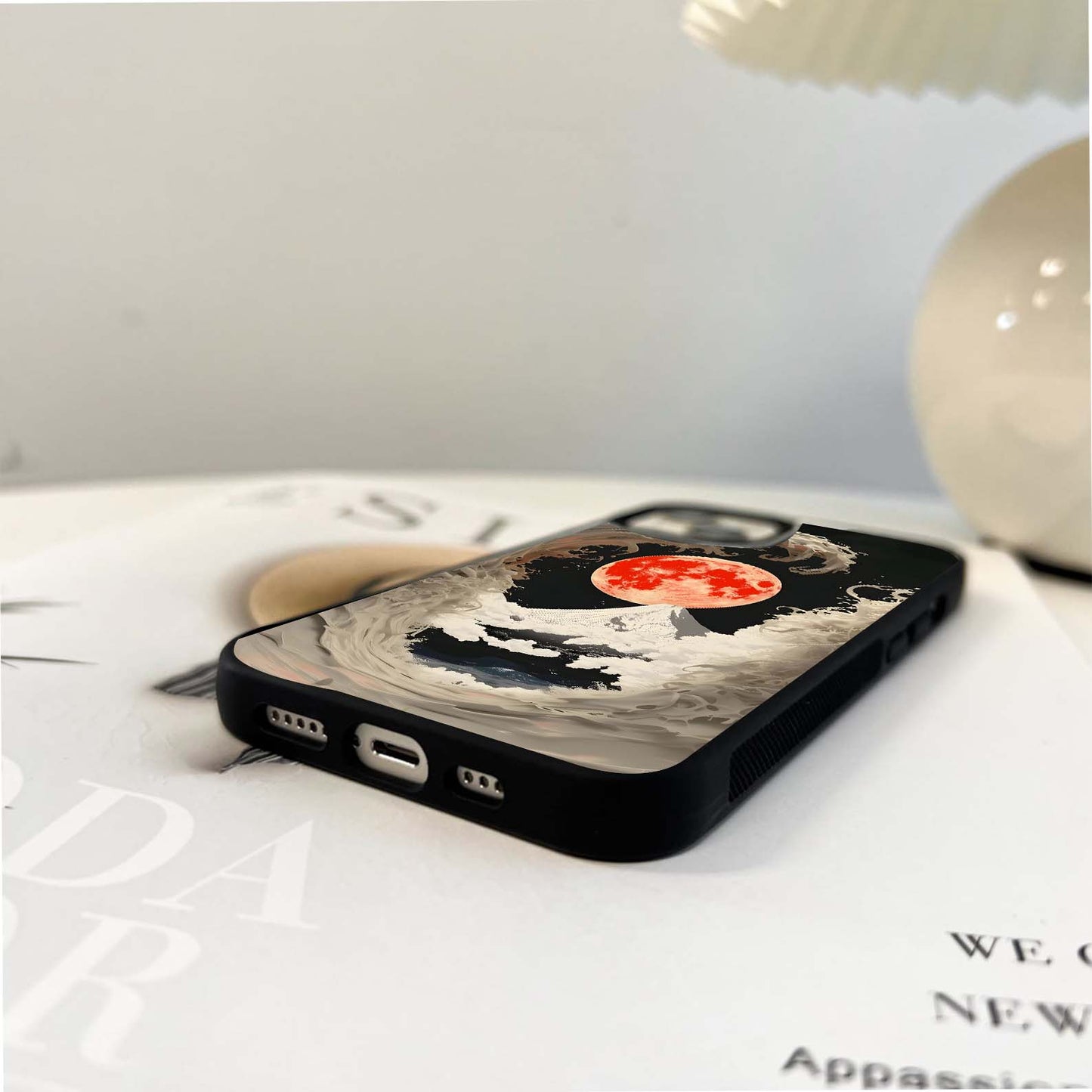 Crimson Moon Tide Glass Case