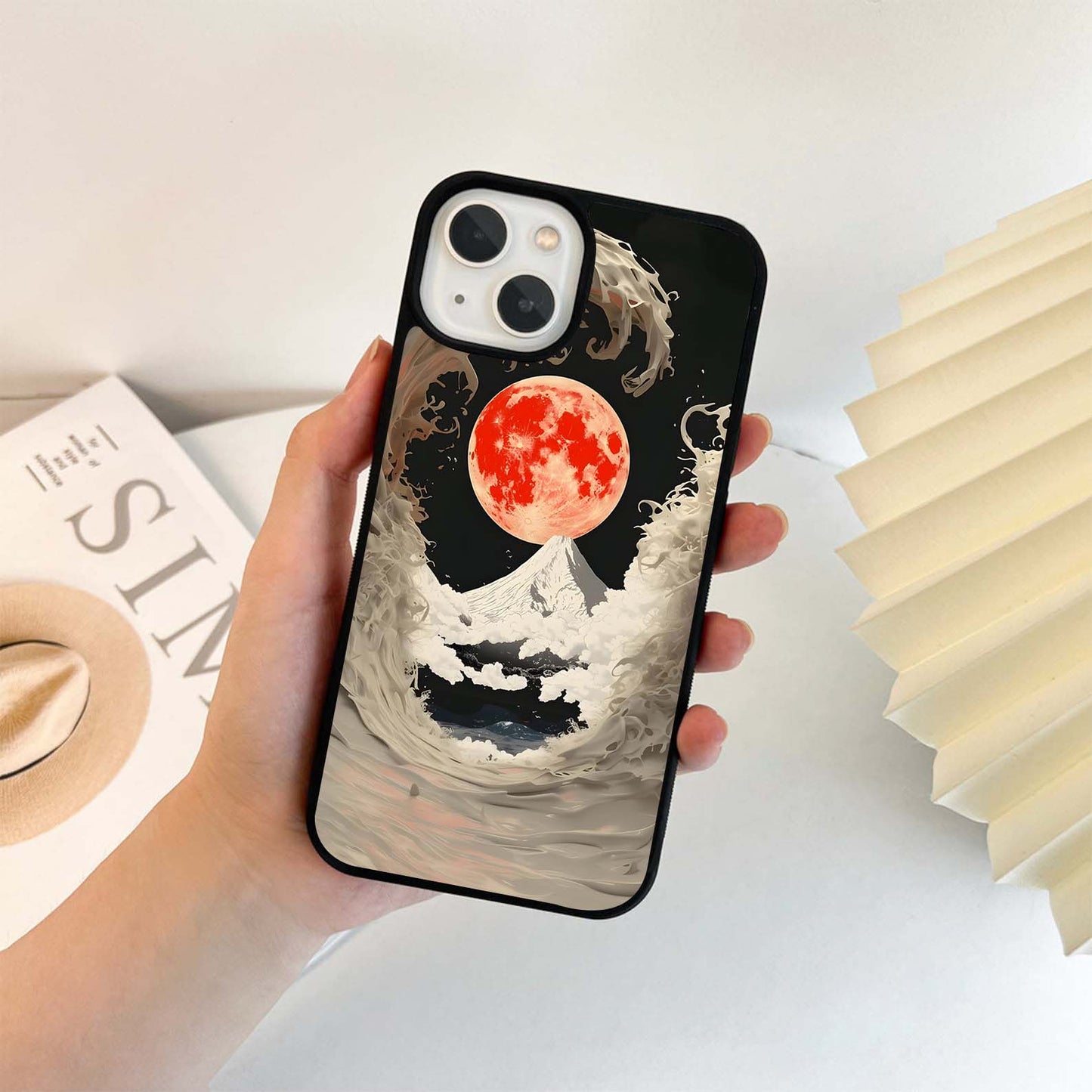 Crimson Moon Tide Glass Case