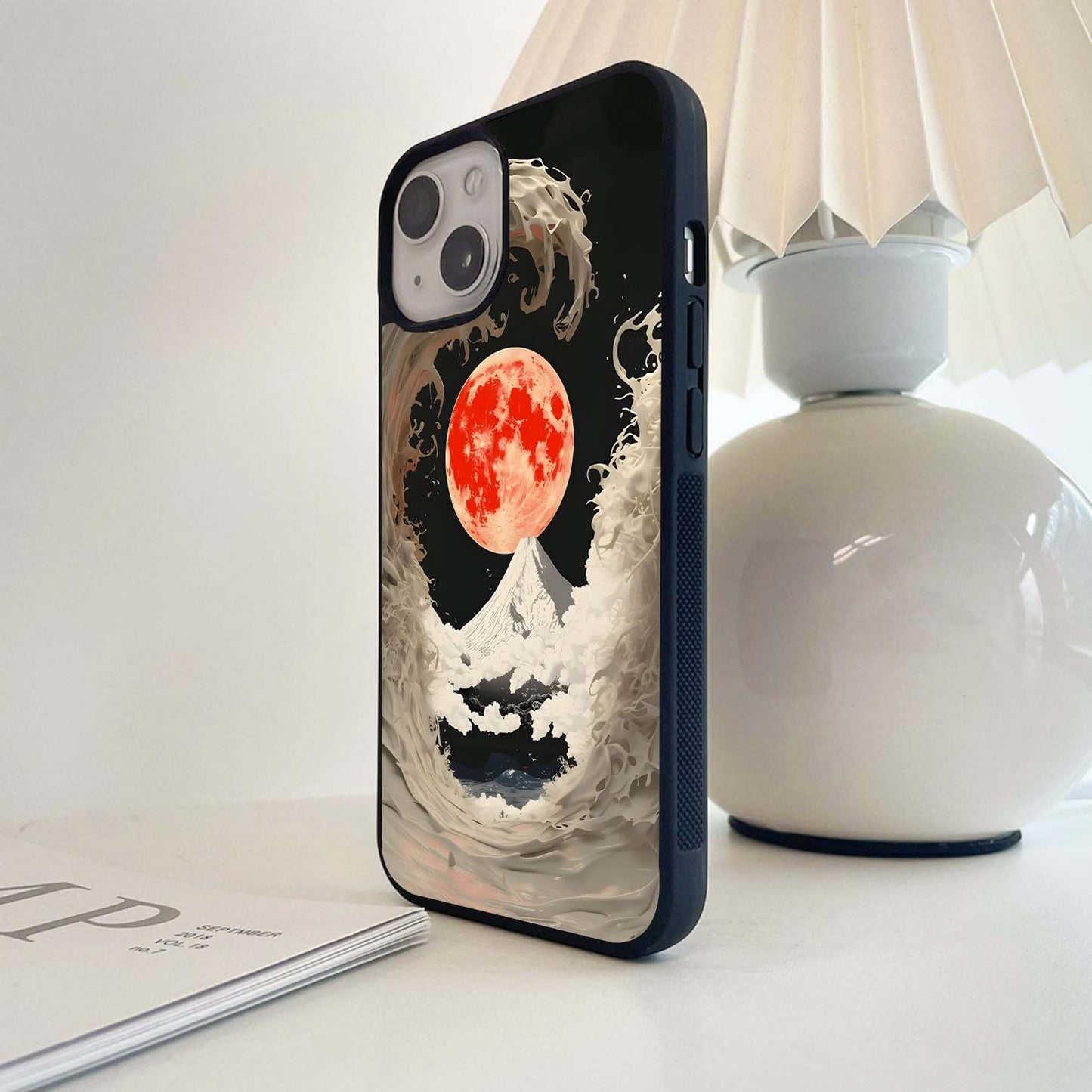 Crimson Moon Tide Glass Case