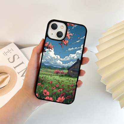 Moonlit Quiet Street Glass Case