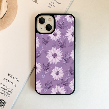 Aesthetic Flower With Butterfly Glass Case