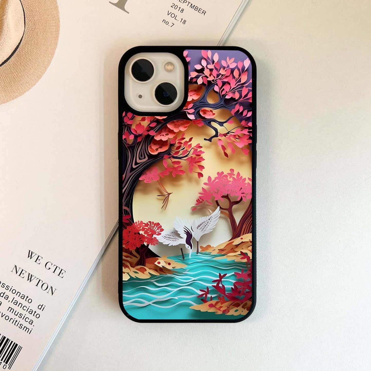 Crimson  Bird Tranquil Glass Case