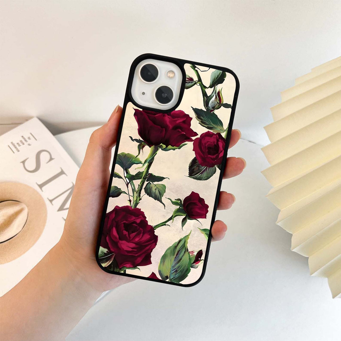 Mystic Rose Art Glass Case