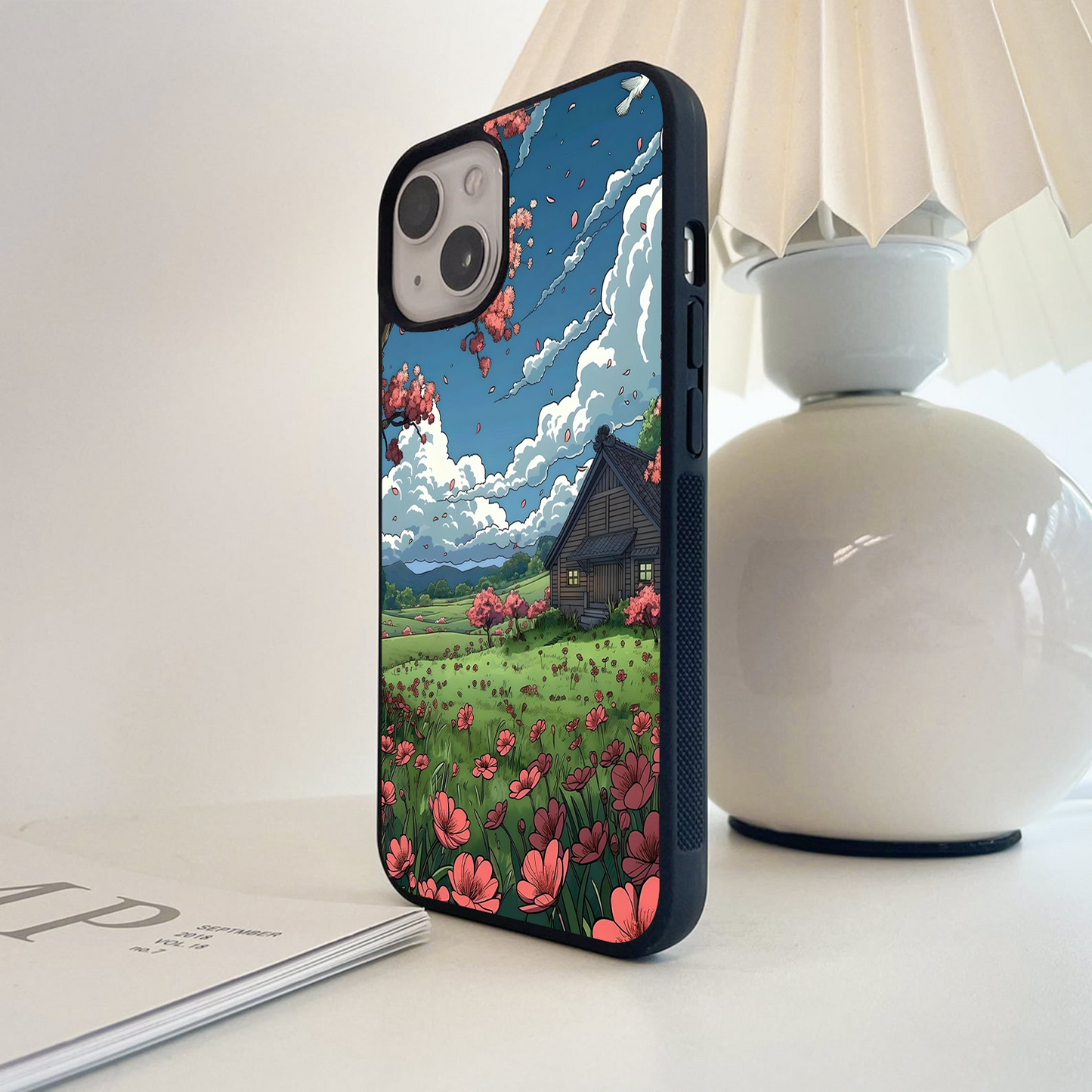 Moonlit Quiet Street Glass Case