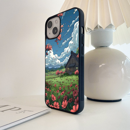 Moonlit Quiet Street Glass Case