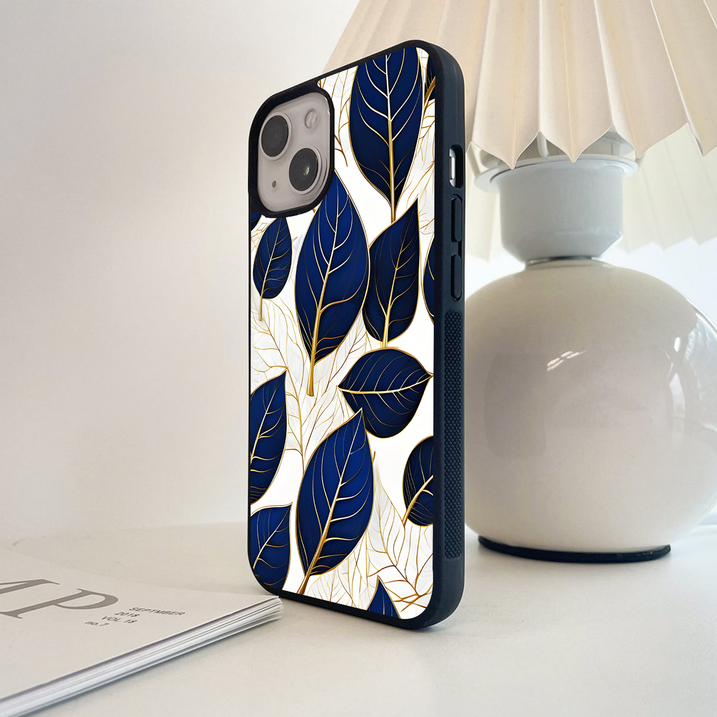 Golden Leaf Elegance Glass Case