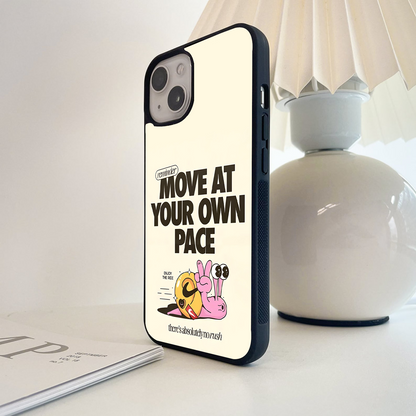 Move at your own pace Quotes Glass Case