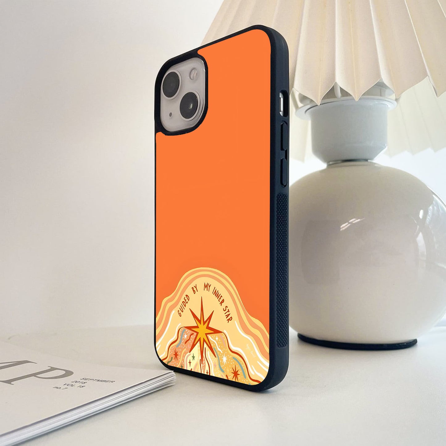 Inner Orange Retro  Quote Glass Case