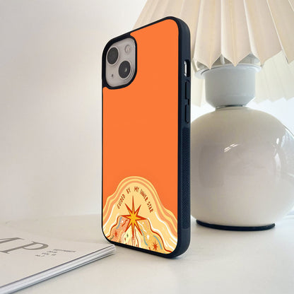 Inner Orange Retro  Quote Glass Case