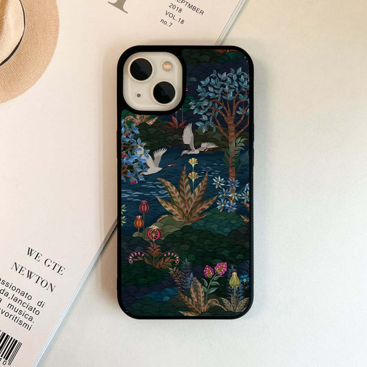 Midnight Crane Garden Glass Case