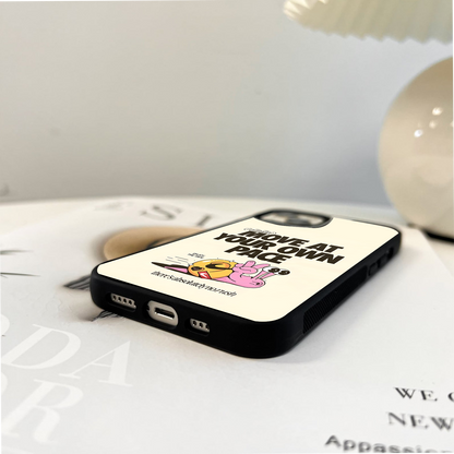 Move at your own pace Quotes Glass Case