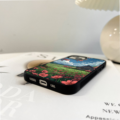 Moonlit Quiet Street Glass Case