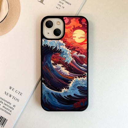 Crimson Wave Sunset Glass Case