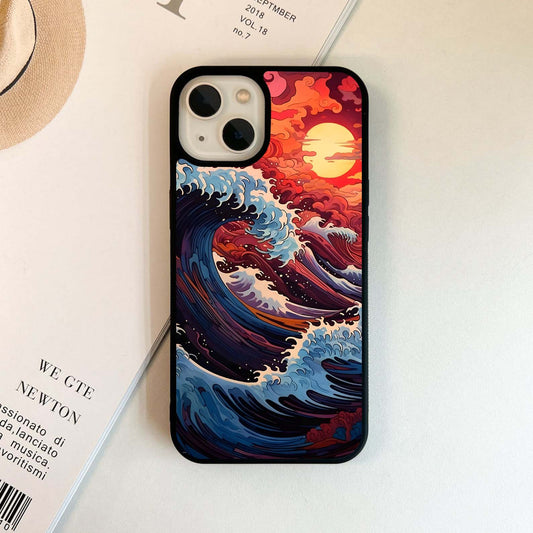 Crimson Wave Sunset Glass Case